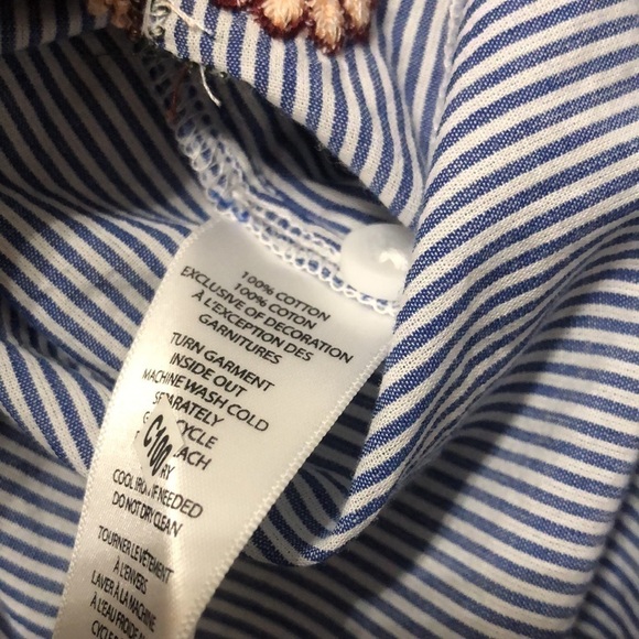 allison Joy Stripe Embroidered Floral Button Down Long Sleeve Shirt Size Small - Picture 8 of 9